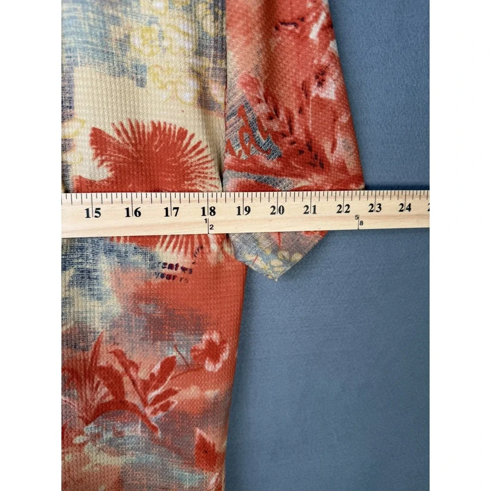 Tulliano 100% Silk Shirt Mens M Abstract Tropical Short Sleeve Button Up Relaxed